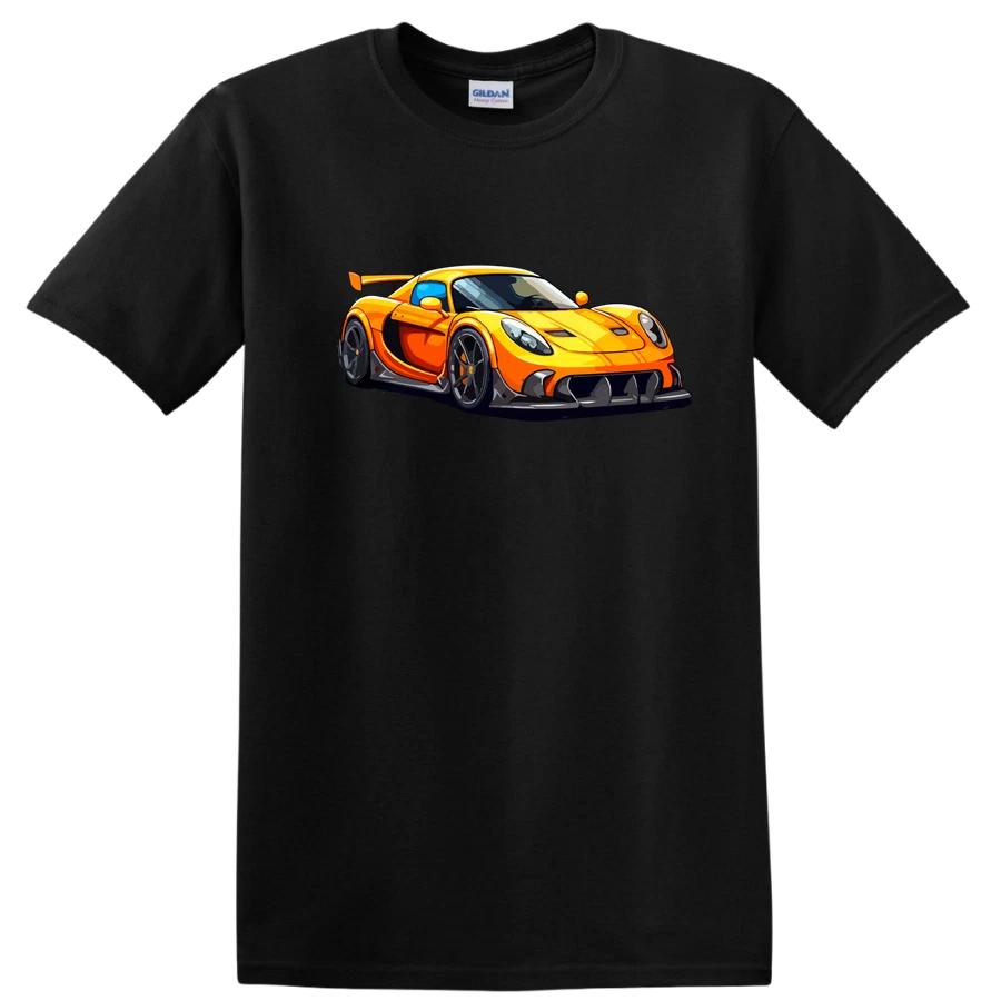 Car Racing Graphic T Shirt Cool Orange Sports Car Racing Tee Design Art M
