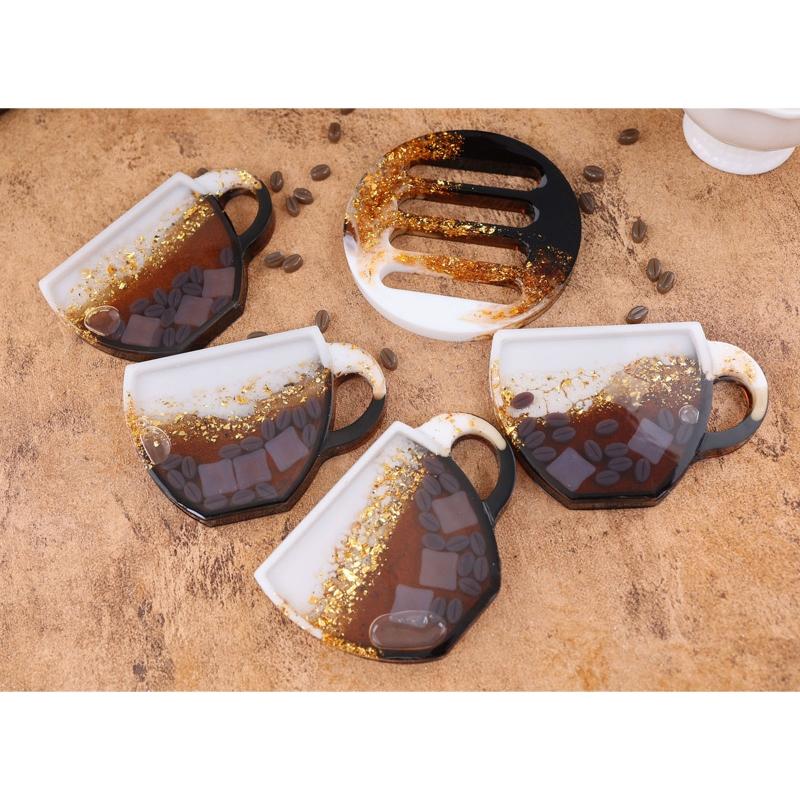 Coffee Lemon Slices Mold Epoxy Resin Casting Mold Teapot Mat Tray Storage Rack Mold Jewelry Making Mold Home Decorations