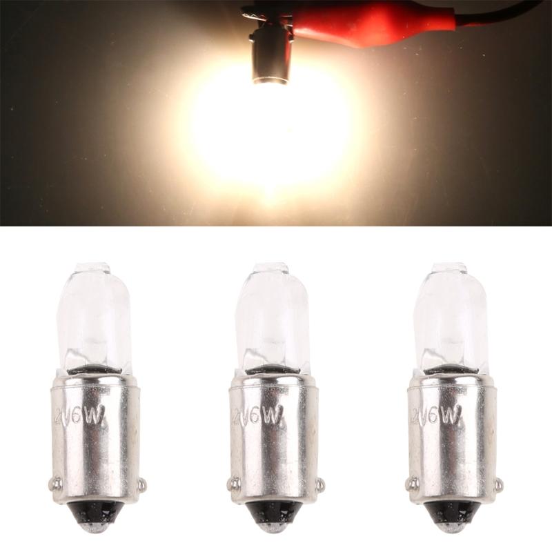 10Pcs H6W 434 BAX9S 12V 6W Clear Glass Miniature Lamp C2R Filament Car Bulbsc Interior Lamp Parking Lamp Side Light Lamp Tail