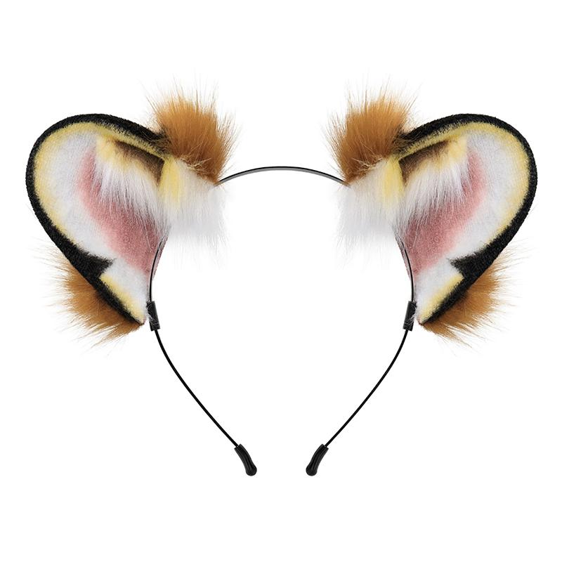 Best Seller Modern Fashion Handmade Tiger Ear Plush Headband Cute Animal Hair Accessories Cute Handmade Tiger Ears тигровый