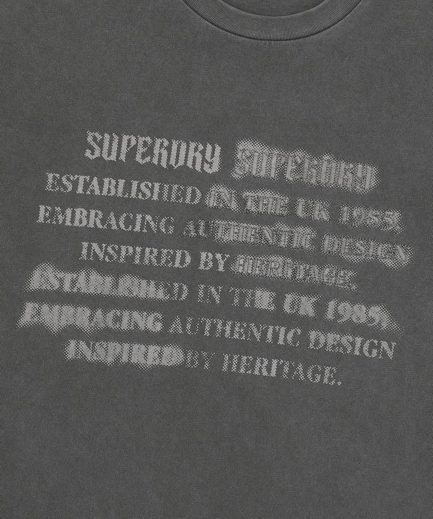 Syupeodeulai Vintage Lettering T-Shirt Charcoal Sduiscq41Chl