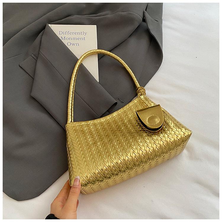 2025 Summer New French Oblique Span Bag Trendy Hand Bag Fashion Woven Shoulder Underarm Baguette Mother Bag Women