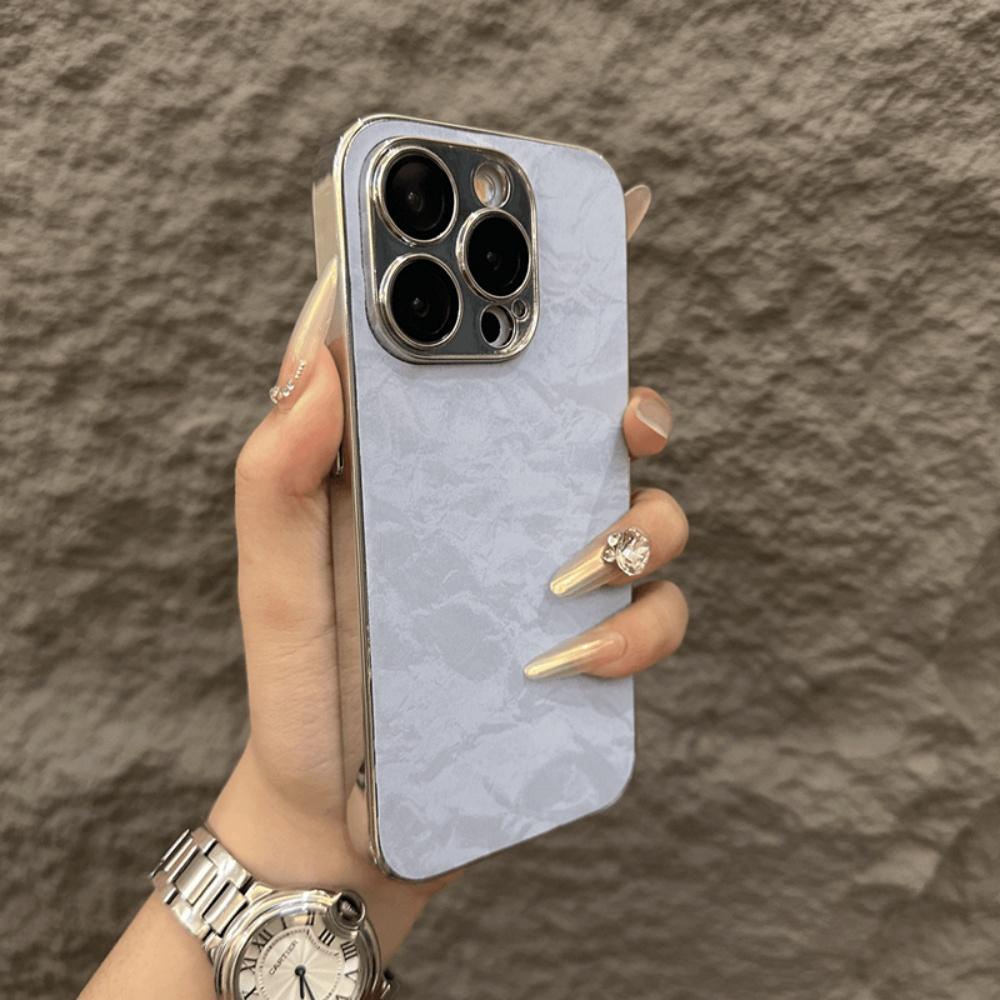Luxury Aurora Snow Mountain Pattern Case For iPhone 17 Air 16 15 14 13 12 Pro Max 11 17Pro Plating Armor Camera Glass Capa Funda