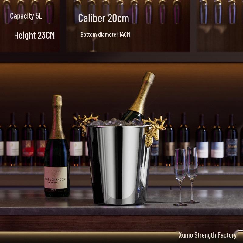 Stainless Steel Ice Bucket for Bar - Champagne & Beer Cooler