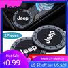 For Jeep 2Pcs Silicone Car Water Cup Coaster Cup Waterproof Non-Slip For Jeep Renegade Wrangler Compass Gladiator Cherokee JL