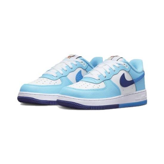 Nike Force 1 LV8 Low Split Light Photo Blue DX2164-100 Niños 11C-3Y