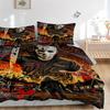 Halloween Horror Poster Bedding Set Comforter Cover Gift for Bedroom,Includes 1 Cover and 2 Pillowcases, No InsertB490