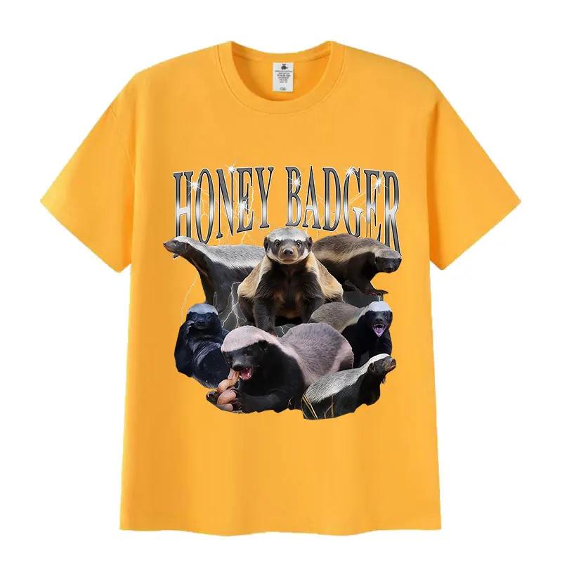 

Honey Badger Funny Meme T Shirt Men s Women Vintage Fashion Cotton Short Sleeve T-shirts Oversized Clothing High Quality T-shirt XXXL чорний