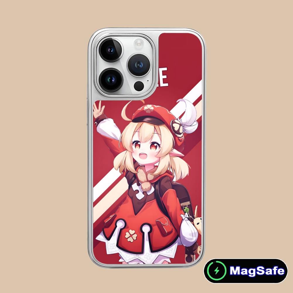 Game GI Klee Mobile Phone Case for iPhone 17 16 15 14 13 12 11 Air Pro Max Plus Magsafe Silver Plating Colorful Cover Cellphones