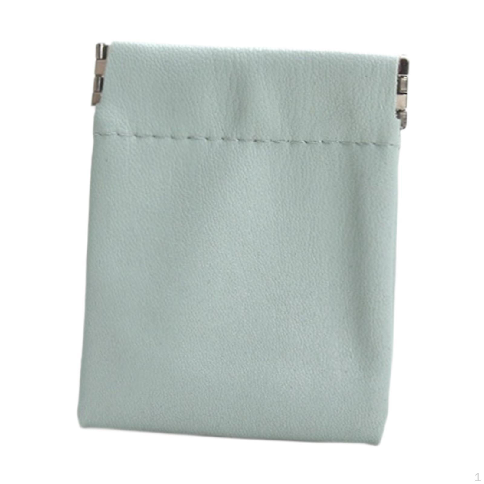 

Compact PU Leather Bag for Makeup And Jewelry Storage Green 7x9cm