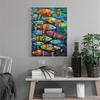 Abstract Colorful Fish In The Sea Canvas Posters and Prints Painting Vintage Home Kitchen Wall Art Decor Mural No Frame