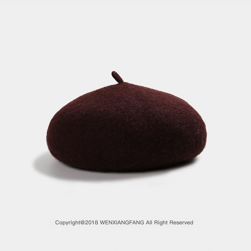 Vintage Women Girl Beret French Artist Warm Wool Winter Beanie Hat Cap Plain Beret Hats Solid Color Elegant Lady Winter Caps