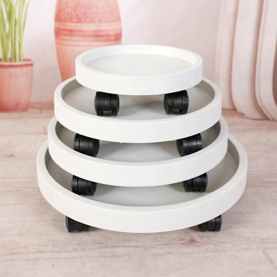 Wheeled Plant Caddy Round Plant Pot Pallet with 4 Wheels Mobile Flowerpot Stand Flower Pot Mover Planter Caddy for Indoor Outdoor Use