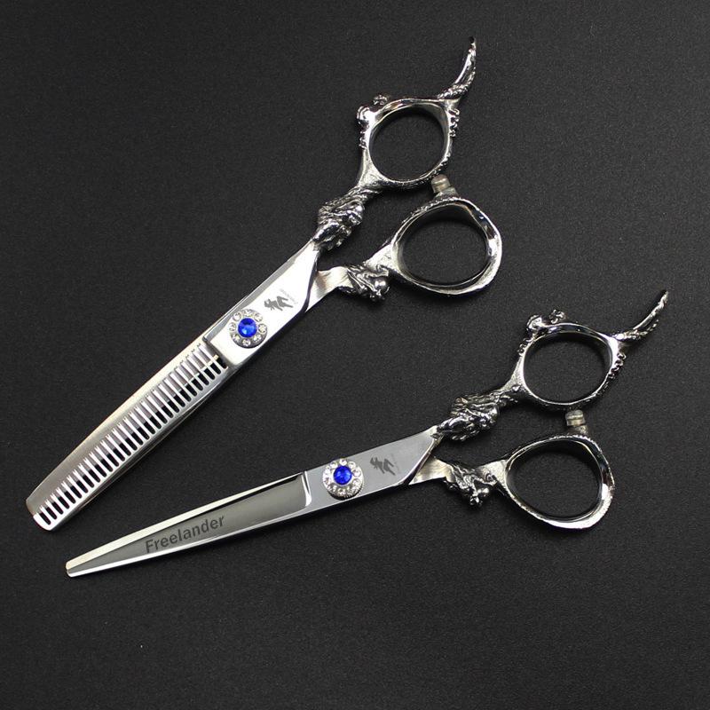 Sapphire Ruby Dragon Handle 6.0-Inch Hairdressing Scissors and Thinning Shears