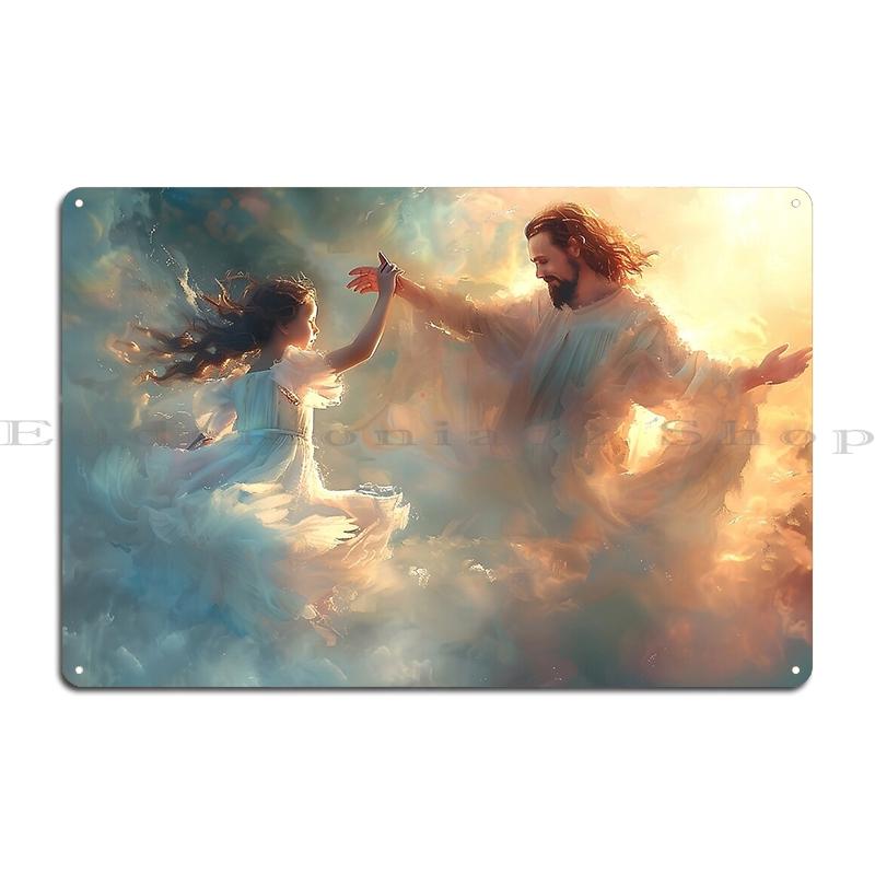 Healing Love The Embrace of Christ and Mary Magdalene Metal Plaque Poster Vintage Garage Custom Cinema Custom Tin Sign Poster