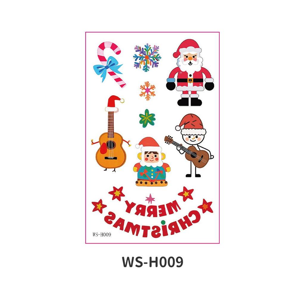 Children's Waterproof Christmas Cartoon Tattoo and Window Stickers for Parties