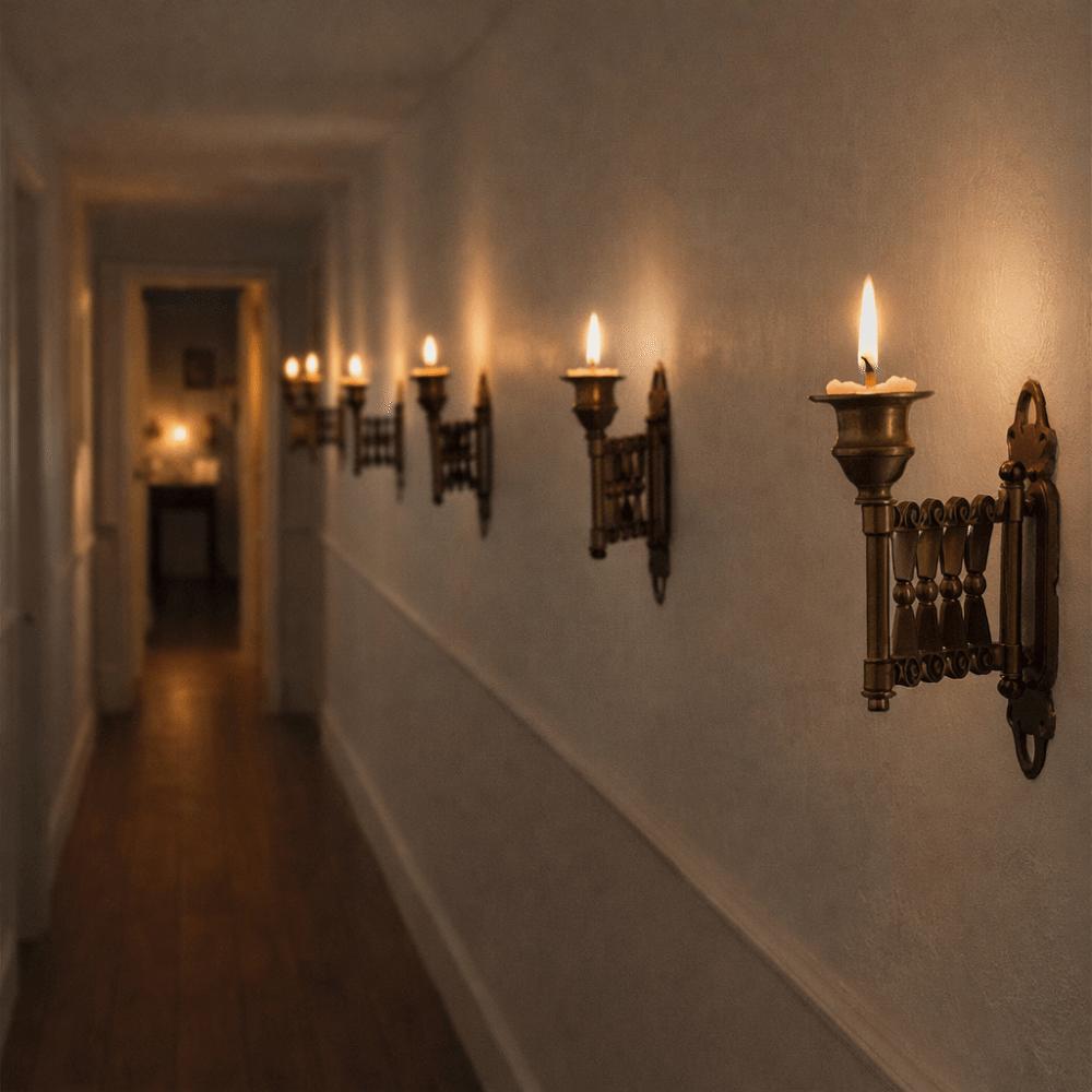 Vintage Wall-Mounted Candlestick Adjustable Metal Candle Holder Candle Bracket  Gifts