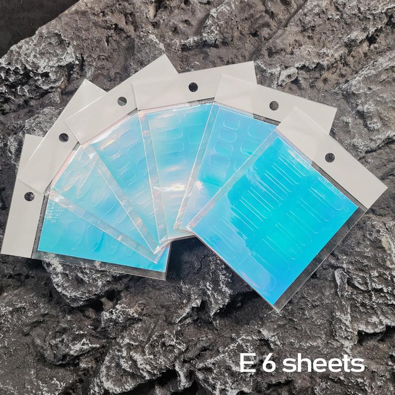 6/11 Sheets 3D Aurora Geometric Shape Ice Nail Foils Sticker Glass Paper Color Paper Nails Film Decals Cube Heart Nail Stickers