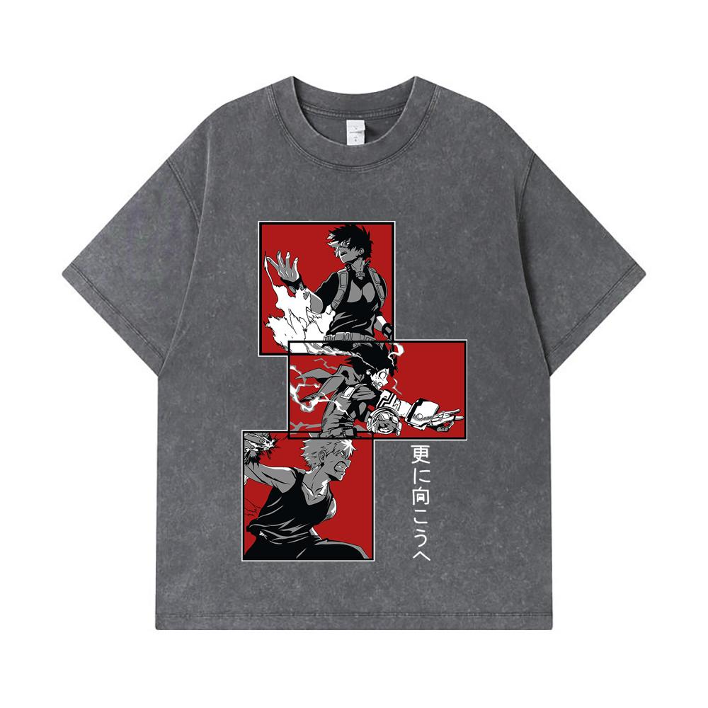 275 GSM Washed T-shirts 100% Cotton My Hero Academia V22 Print Unisex Heavy Cotton T Shirt