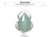 Yu Ding Sheng S925 Sterling Silver Teardrop Pendant with Natural Myanmar Jadeite for Women