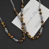 Tiger's Eye Beaded Black Gallstone Necklace Clavicle Chain Men's and Women's Same Jewelry Niche Premium Sense Jewelry
