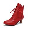 Retro Women's Cosplay Boots Kitten Heels Shoes Burnishing Process Round Toe Short Boots 2024 Autumn Winter Party Footwear