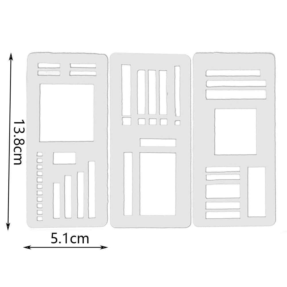 3Pcs/Set Manual Log Planning Template Set Reusable Flexible Journal Stencils