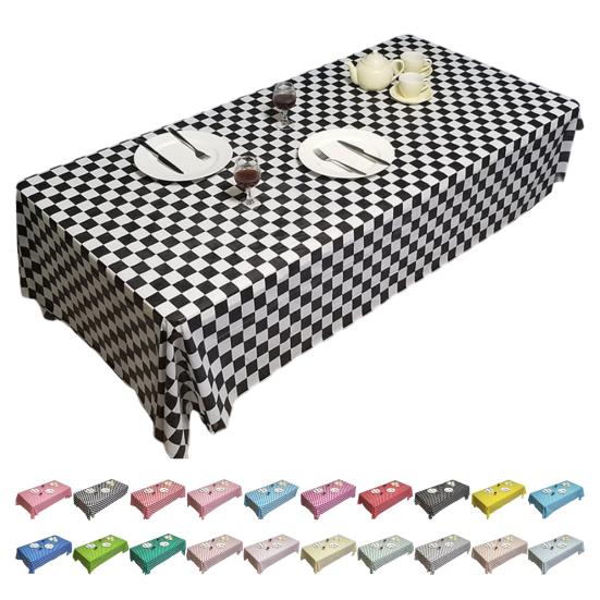 Concise Style PEVA Eye-catching Tablecloth Creative Chessboard Pattern Table Cover for Home