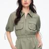 ONLY Women's Faux Two-Piece Short Sleeve Waist-Cinching A-Line Dress