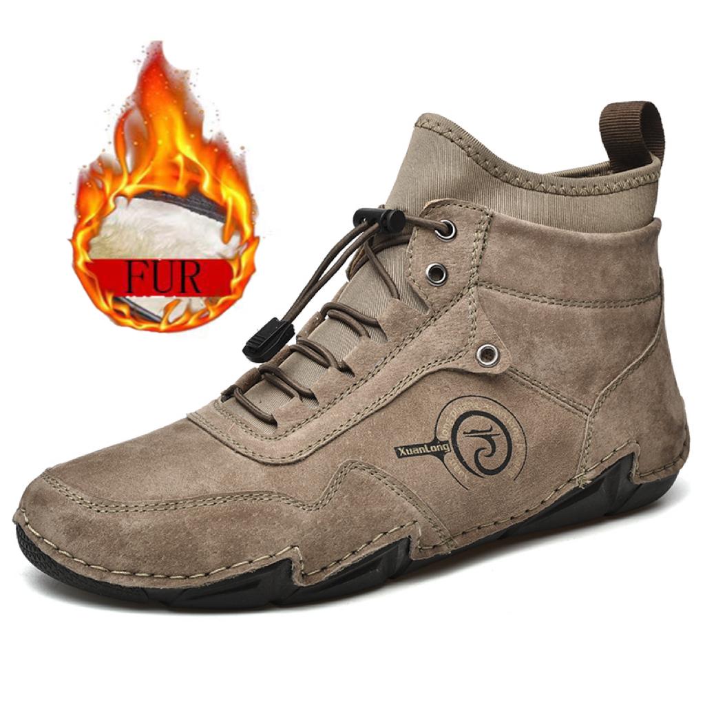 

Мужские новые повседневные зимние ботинки из натуральной кожи с мягкой подошвой для активного отдыха, походов, альпинизма, путешествий, противоскользящая обувь 48