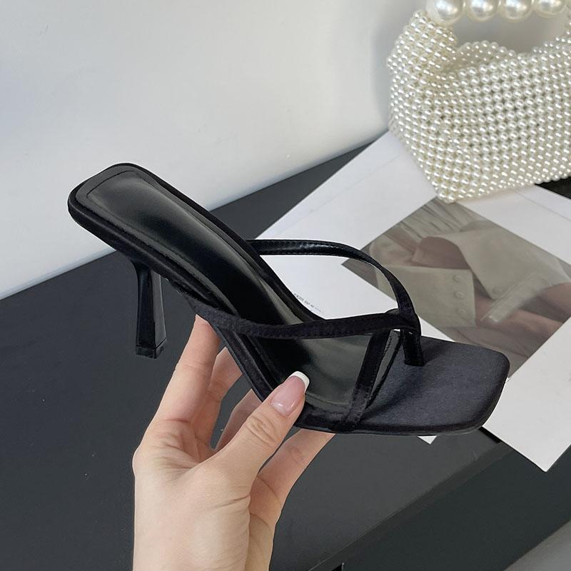 Fashion Pink Fashion Square Toe Women Thin Heels Shoes Female Flip flops Footwear Shallow Ladies High Heels Pumps Shoes Big Size 43