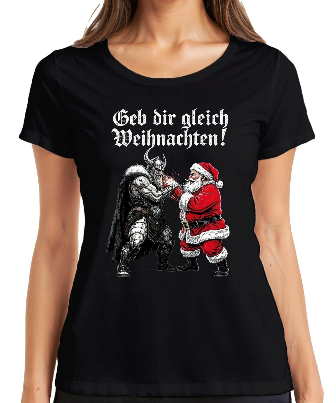 Geh dir gleich Weihnachten! Wikinger Nordisch Yulnacht Weihnachten Damen T-Shirt L