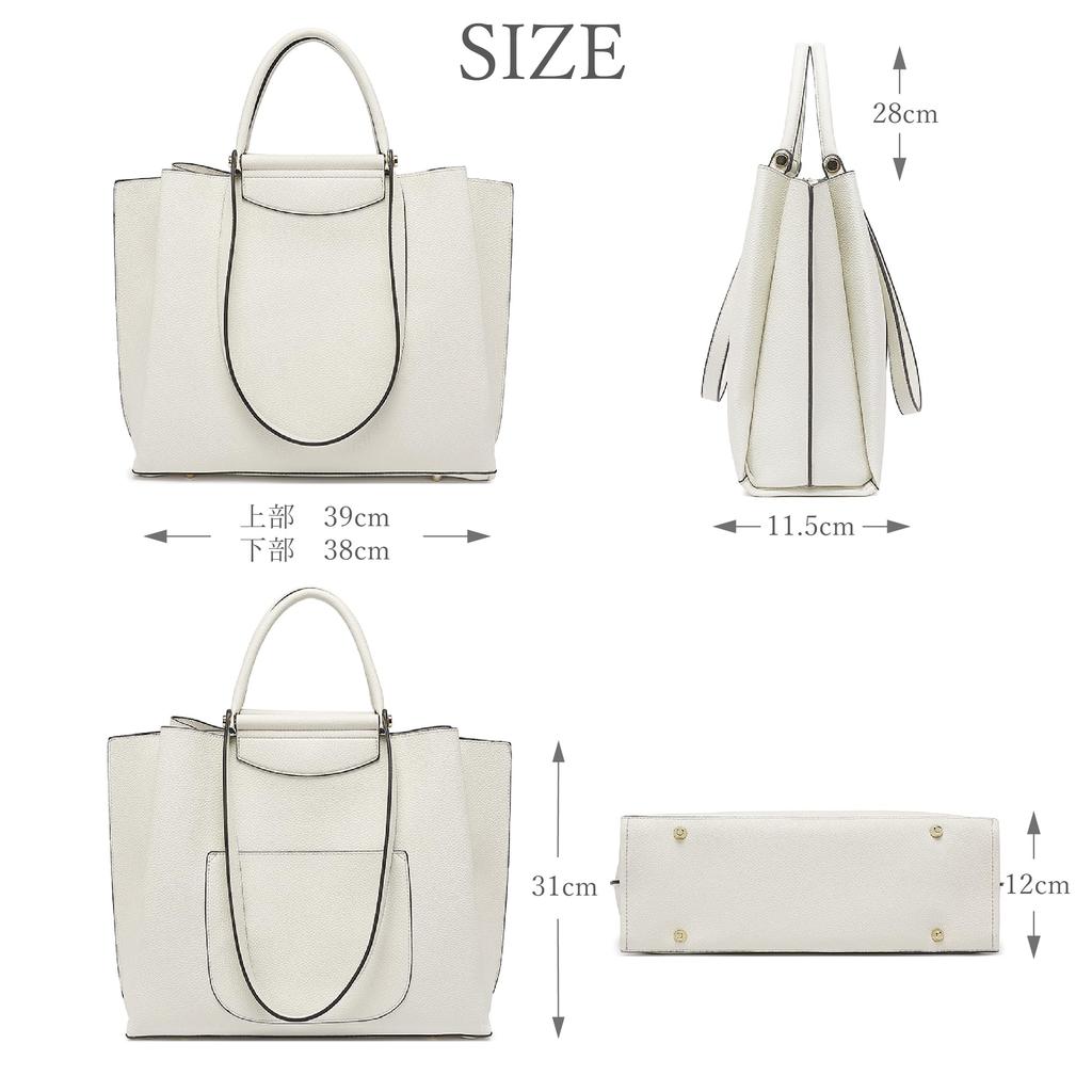 tote PU leather elegant square bit 171135 [Guccio Italy] 2-way bag, high-end handbag, shape, parts, women's (IVORY)