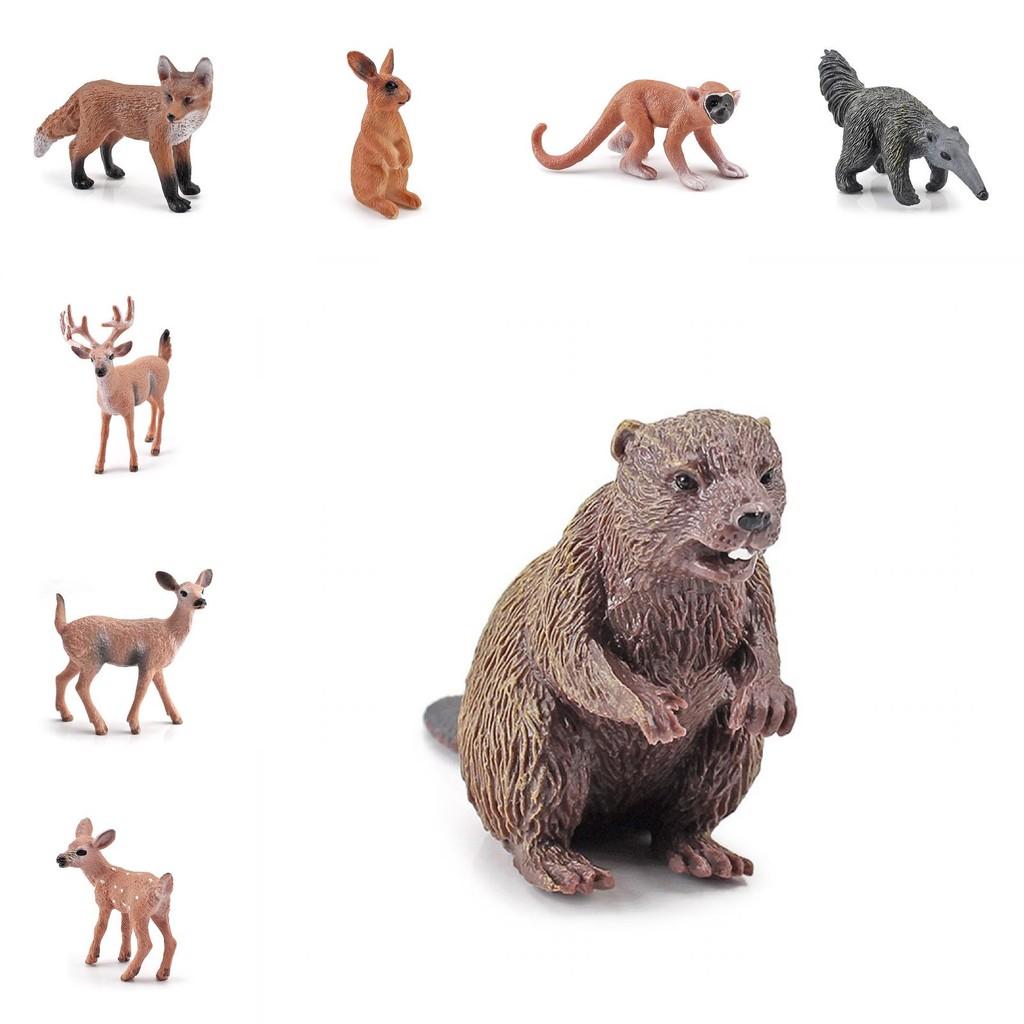 Pvc Forest Monkey Rabbit Fox Deer Figures Collection Realistic Static Models For Classroom And Display