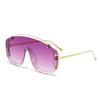Stylish Gradient Sports Shades Luxury Metal Design Oversize Sunglasses Metal Frame Sun Glasses
