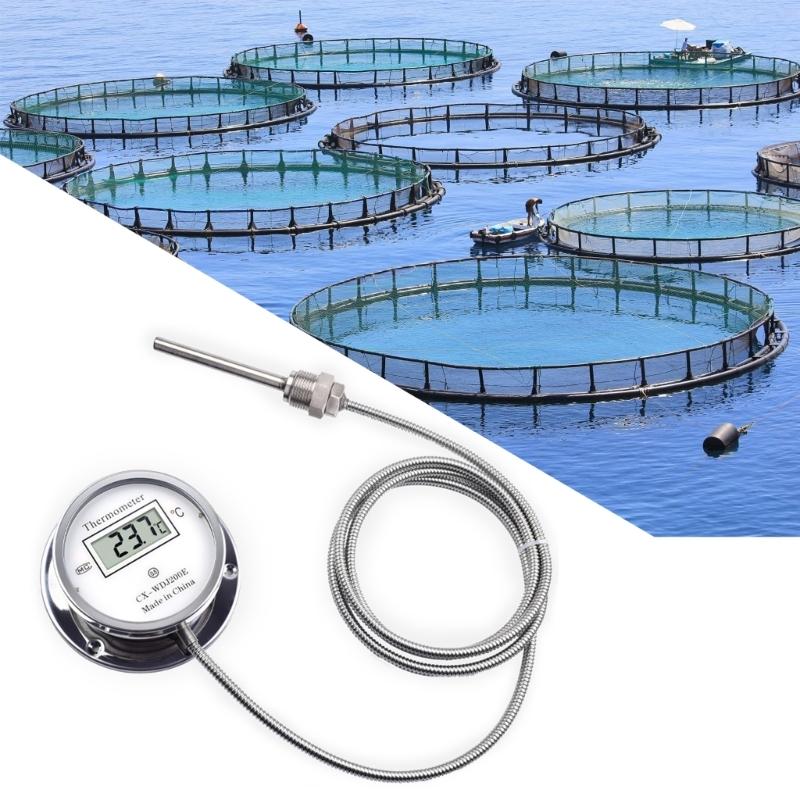 Industrial Digital Temperature Gauges Threaded Probes  System Heat Resistant Digital Thermometers Suitable for Boiler Line