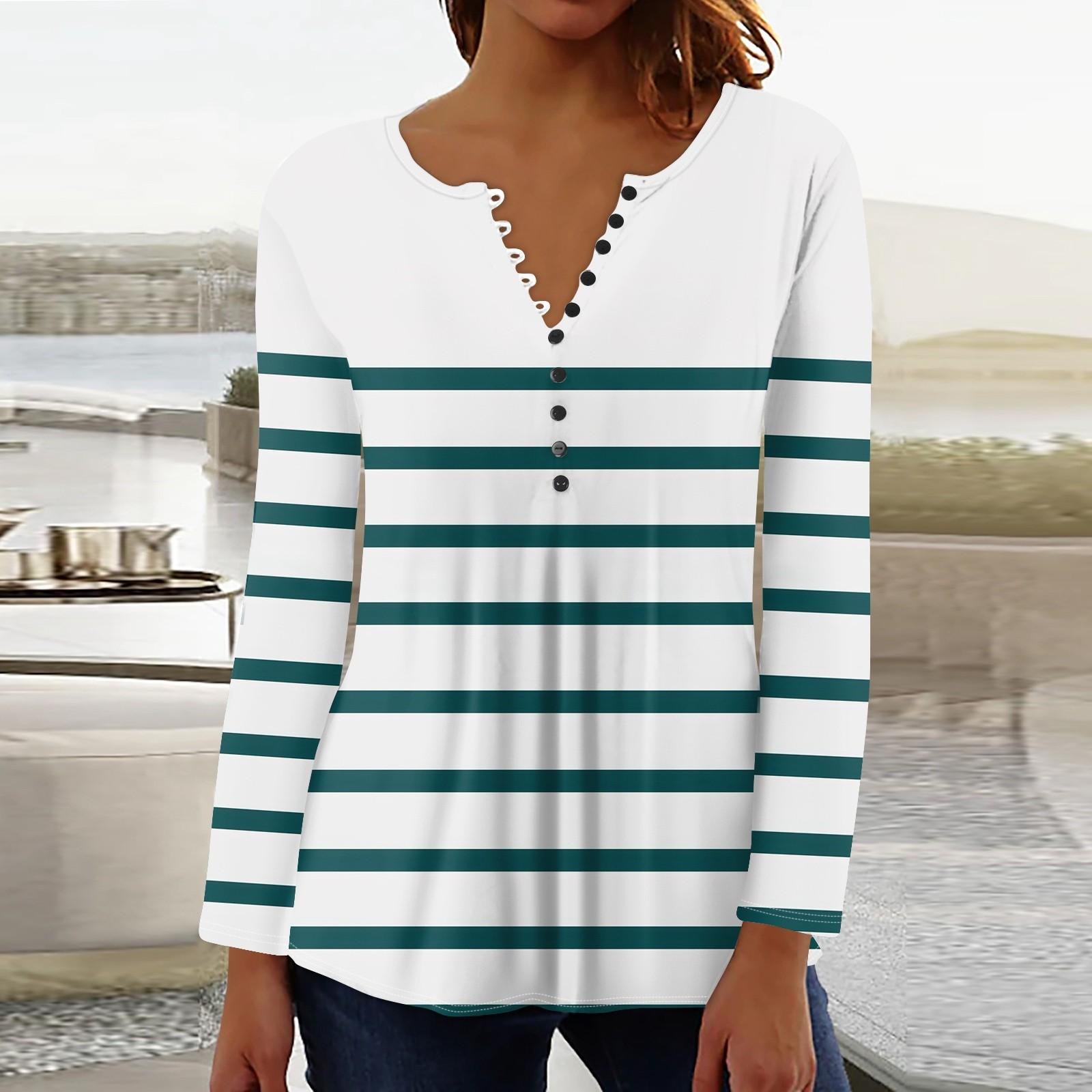 

Женский повседневный топ свободного покроя с длинным рукавом и пуговицами XXL циан