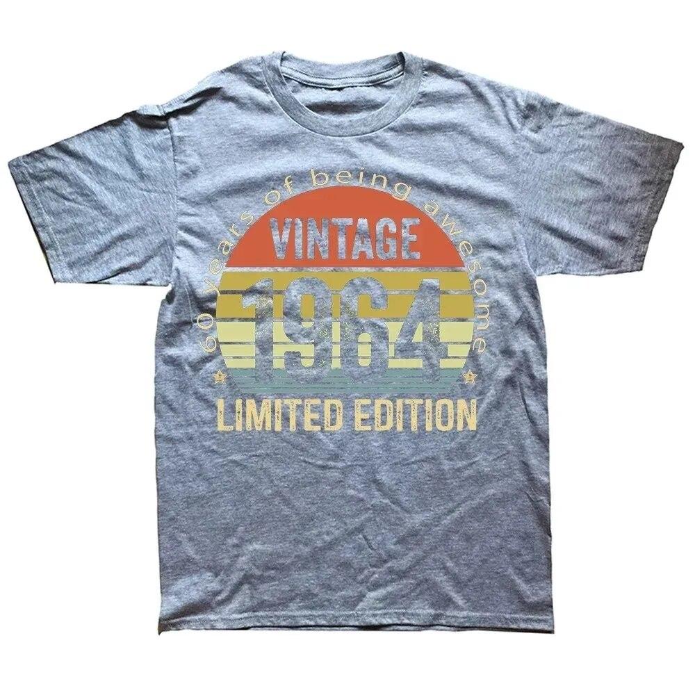 2024 Unisex Women Birthday Anniversary T-shirts 1964 60 Years Old Limited Edition Vintage Cotton T Shirt Gift Short Sleeve Tee Tops