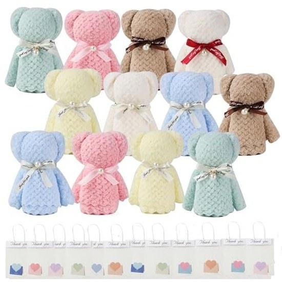 Kuma Towel 12-piece Set Petit Gift Individually Wrapped Heart Pattern Message Card Included Tote Bag Souvenir Wedding Retirement Moving Greeting.