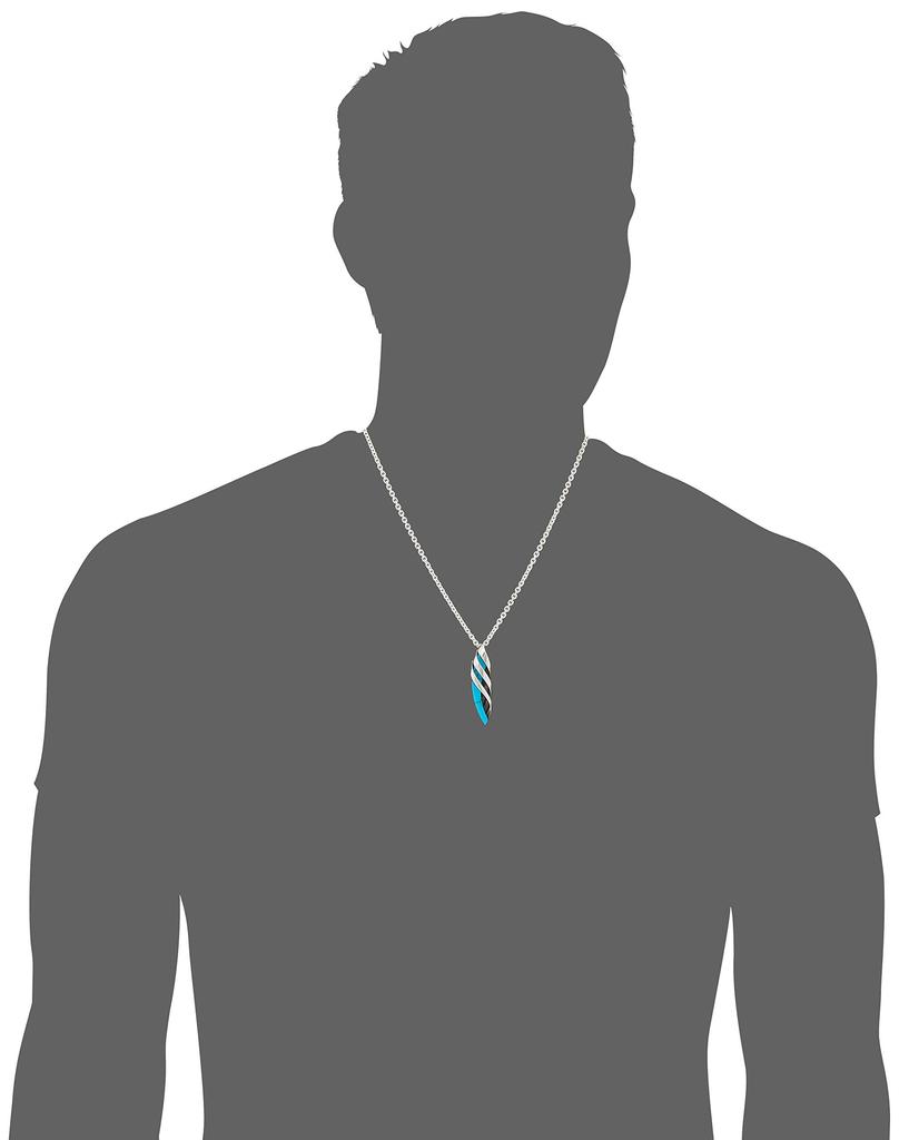 FREE STYLE Wind Motif Turquoise Silver Necklace [Freestyle] Men's FSP871-BTQ01350