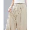 Summer Minimalist Back Waist Design Elastic High Waist Casual Straight Leg Wide Leg Pants for Women