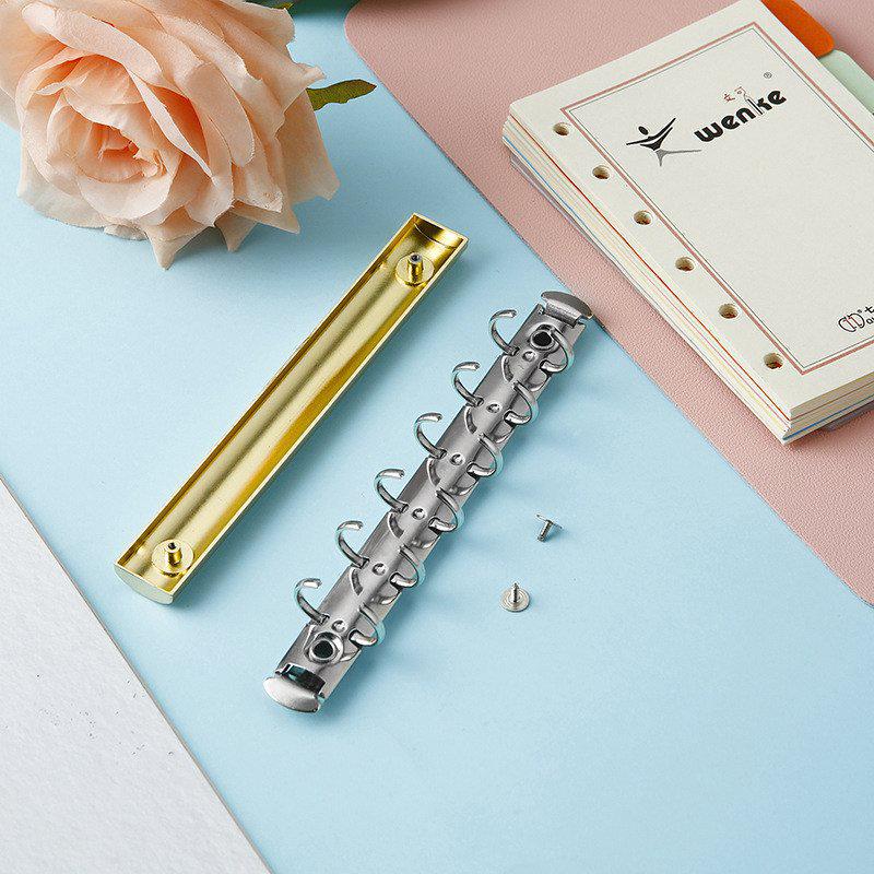 A7 6-Hole Loose-Leaf Planner with Detachable Metal Back Cover and O-Ring Binding Clip