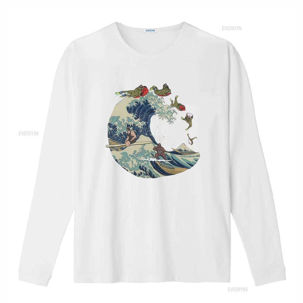 The Great Wave Of Kanagawa Big Lez Show Sassy Sasquatch Gamer T Shirt Meme Funny Best Seller Top R1014 Vintage Washed