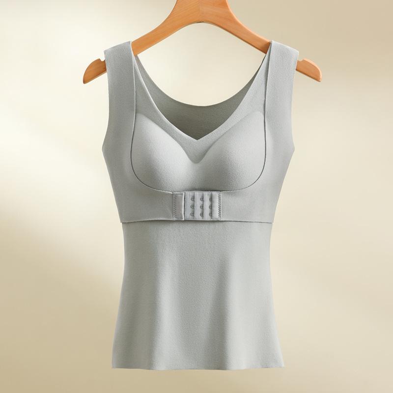 

Женский бесшовный утягивающий теплый жилет с застежкой спереди и нагрудными вкладышами, длинный, Осень/Зима 2024. L (Fits 105-120 lbs) зелёный