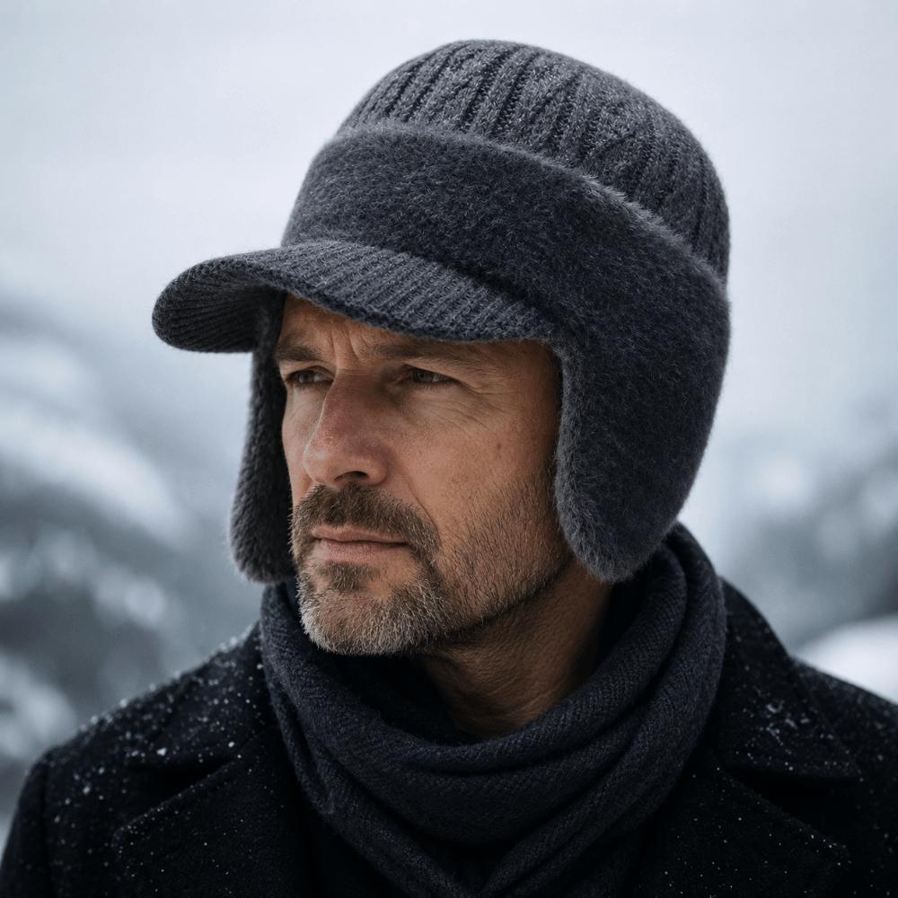 Thicken Thick Knitted Hat Knitted Outdoor Beanie Hat Ski Sports Hat Middle-aged And Elderly People