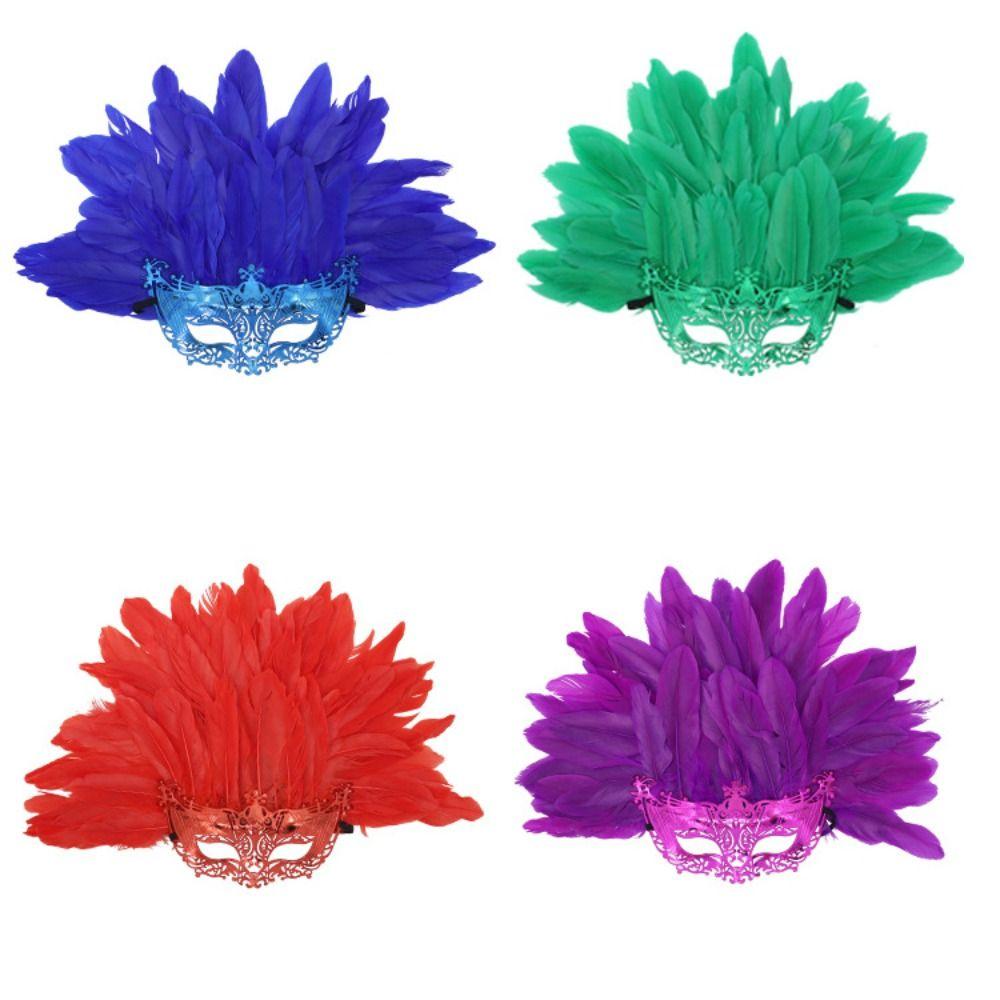 Personality Carnival Headpiece Novelty Halloween Mask Headwear Feather Masquerade Mask  Festival