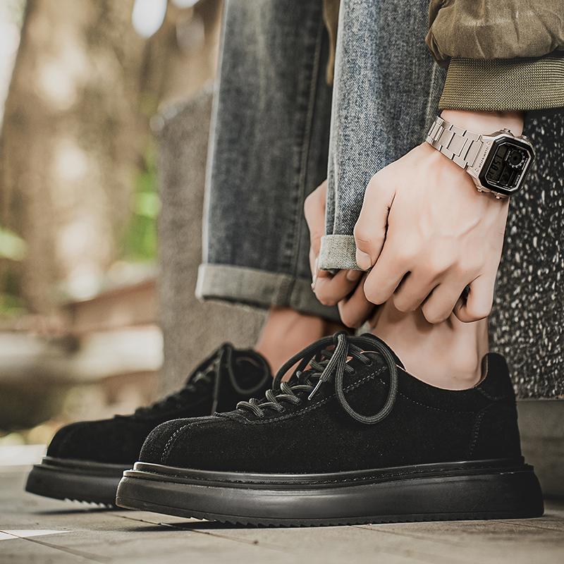 Classic Fashion Khaki Tooling Shoes for Men Breathable Leather Casual Shoes Men Lace-up Low Shoes Man Footwear Zapatos De Hombre