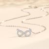 Mobius 925 Sterling Silver Diamond Infinity Love Necklace - Women's Trendy High-End Style.