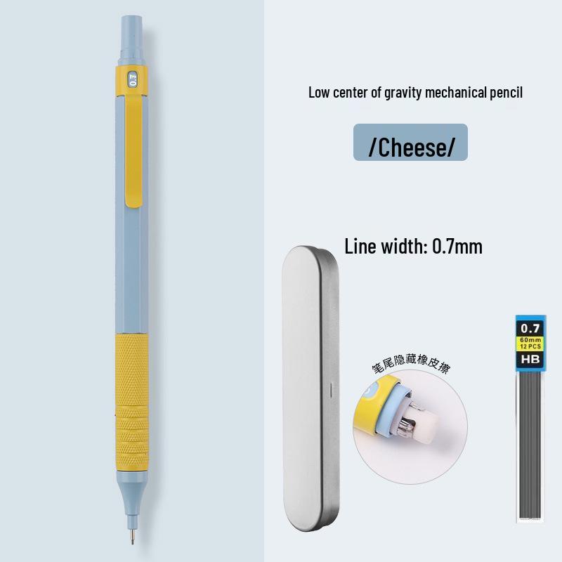 Professional Metal Mechanical Pencil, 0.5/0.7mm, Low Center Gravity, Weighted Feel, Continuous Lead Feed for Drawing & Painting.