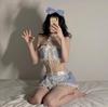 Maid Costume Set Cosplay Sexy Cute Maid Costume Bow Tie Uniform Popular Cosplay Mini Skirt School Festival Cultural Festival Halloween Christmas Gift